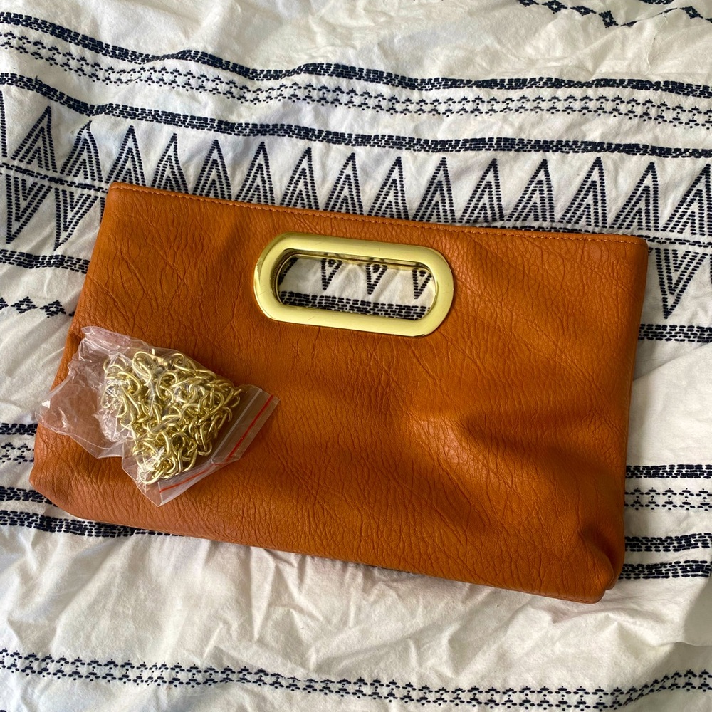 Charming Charlie’s Tan/Orange Clutch